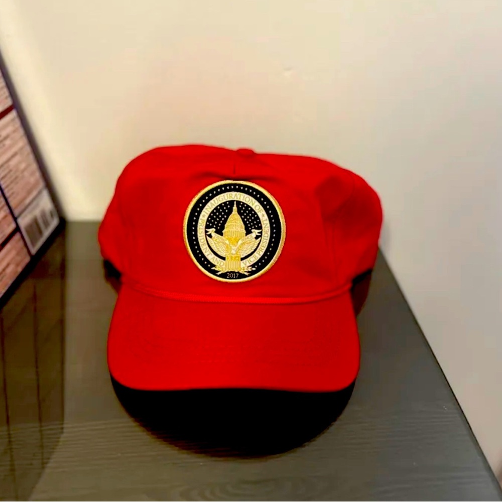 RARE Official Donald Trump  MAGA 2017 Inauguration Seal Hat RED Cali-Fame